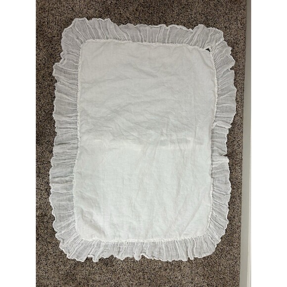 Bella Notte White Linen Whisper Deluxe Shams With Ties Set Of 2 - Picture 6 of 10